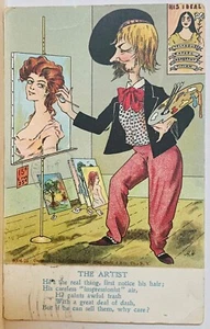 EL ARTISTA~Cómic VINAGRE VALENTÍN Postal~Por HH~Poema~Artista Pinturas Retrato - Imagen 1 de 2