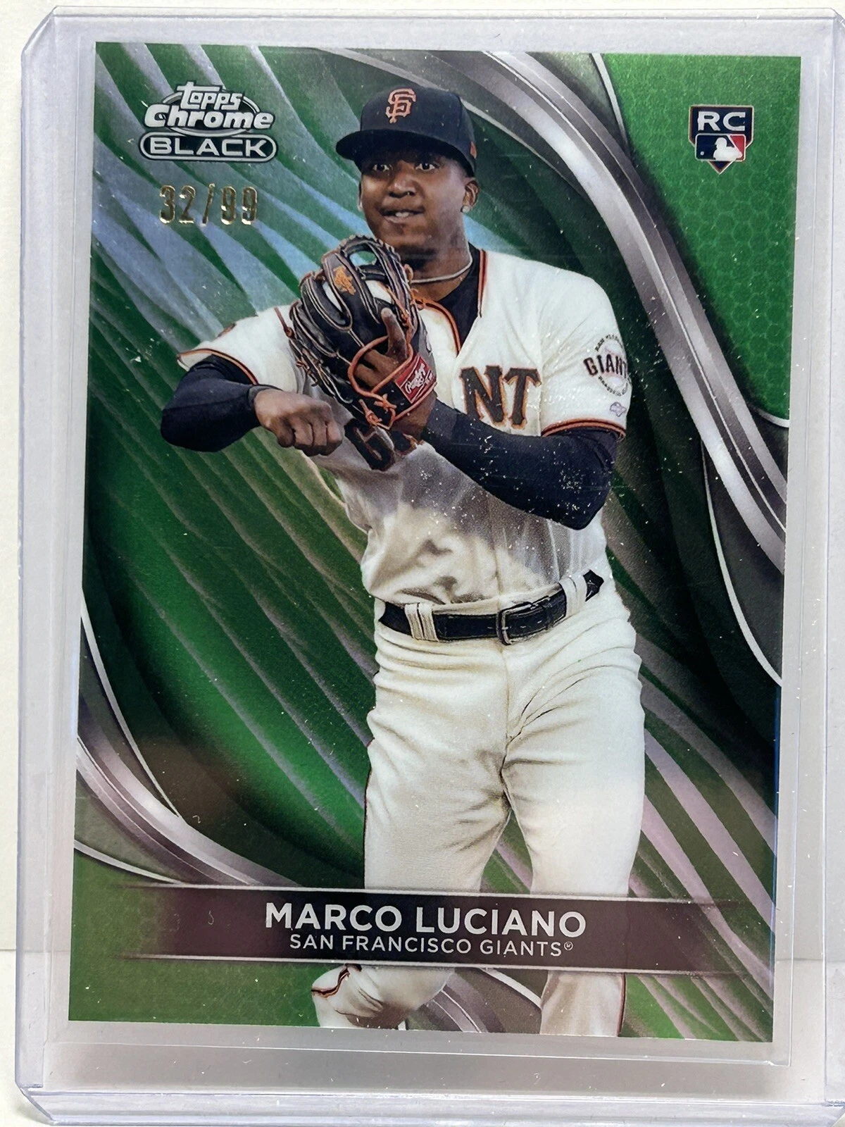 2024 Topps Chrome Black Marco Luciano RC Green /99 San Franscico Giants #7