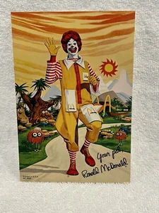 Imagen autógrafa de Ronald McDonald de colección de McDonalds años 70 5" x 7" nueva de colección rara y escasa - Imagen 1 de 5