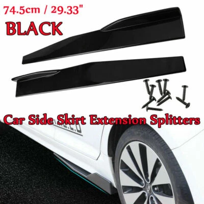 Faldones laterales negros brillantes 74,5 cm divisores basculantes alas difusores Canard para Honda Foto 1 de 4