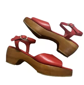 Vintage Comme des garcons tricot red wooden heels - Picture 1 of 10