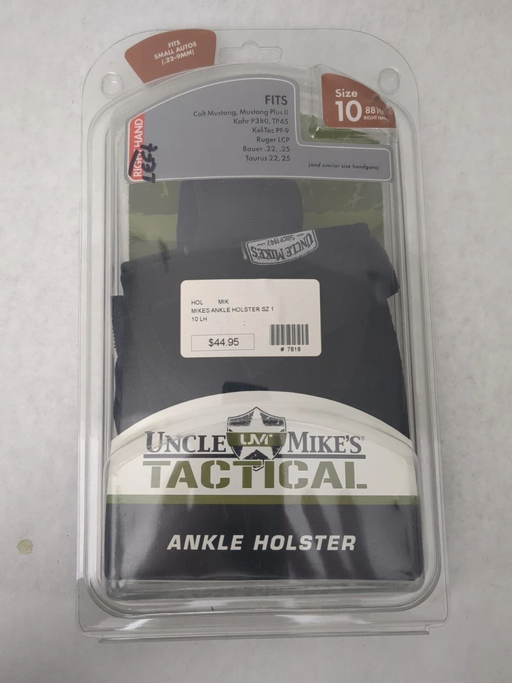 Uncle Mike's 战术踝皮套 尺寸 10 88101 LH 黑色 适合小型汽车 0.22-9 — 第 1/4 张图片