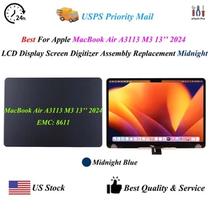 Best For Apple MacBook Air A3113 M3 13in 2024 LCD Display Replacement Midnight - Picture 1 of 7