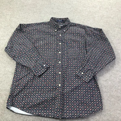 Camisa Chaps Ralph Lauren Para Hombres Grande Estampado Geométrico Patrón Abotonado Informal Cla Foto 1 de 4