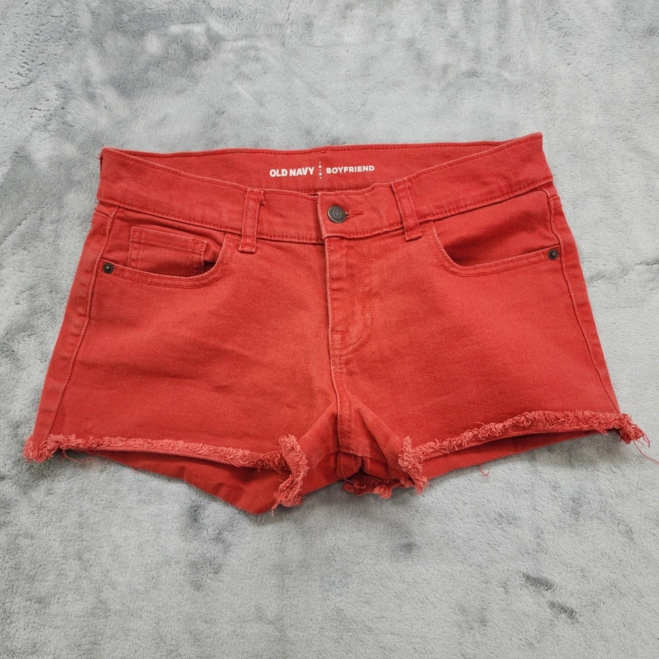 Old Navy Shorts Womens 4 Orange Berry Sorbet Boyfriend Cut Off Stretch Denim  - Image 1 of 4
