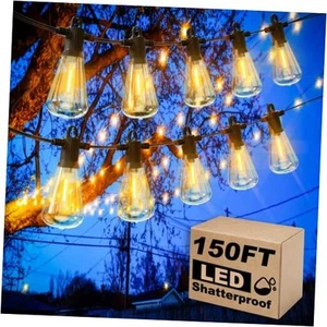 Outdoor String Lights, 150FT LED Patio Lights with 72+3 ST38 Vintage Edison - Picture 1 of 7