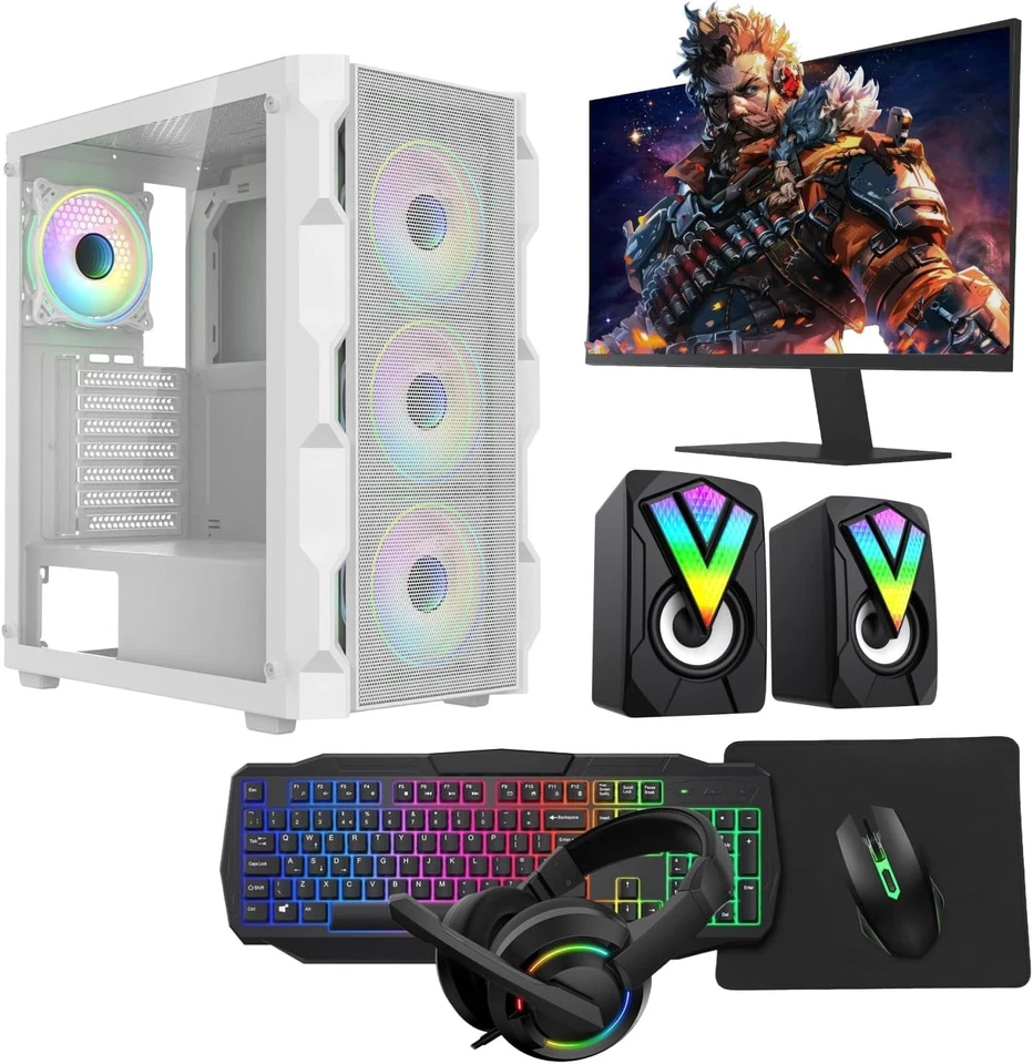 NEO White PC Bundle i5 GT730/710 2GB Win11 Pro SSD+HDD White Gaming UK Free Ship - Image 1 of 4