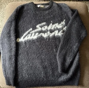 Saint Laurent Paris Jacquard Sweater Black White BNWT L - Picture 1 of 6