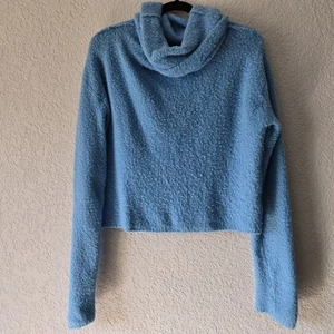 Free People Pullover Pulli M Wasserfallausschnitt Cropped Stormy - Bild 1 von 5