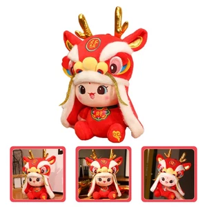 Muñeca de peluche dragón abrazando peluches de peluche decoración juguete chino - Imagen 1 de 12