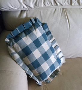 Sofa Pillow - Preowned - Green and White Checks - Freshly Aired - Picture 1 of 2
