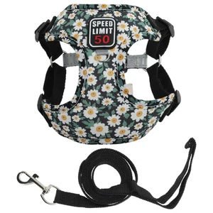 Harnais et laisse pour chien réfléchissant, ajustable, taille M, noir - Imagen 1 de 6