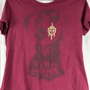 Disney Parks Hollywood Tower Hotel Maroon T Shirt XL Girls Tee - Picture 1 of 4