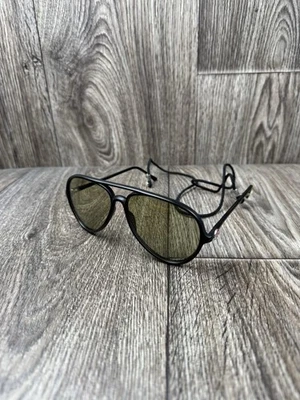 Vintage I SKI Aviator Sunglasses Black Made In Japan Yellow Lenses - Image 1 of 4