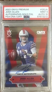 2022 Josh Allen Onyx Premium Gold Foil On Card Auto 15/27 PSA 9 Auto 10 Pop 1 - Bild 1 von 4
