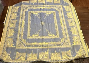 Mantel Jacquard Náutico Jacquard Francais Vintage Hecho en Francia - Imagen 1 de 6