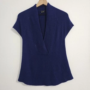 Theory 100% Cashmere Deep V Neck Sleeveless Sweater Size P/TP - Picture 1 of 8