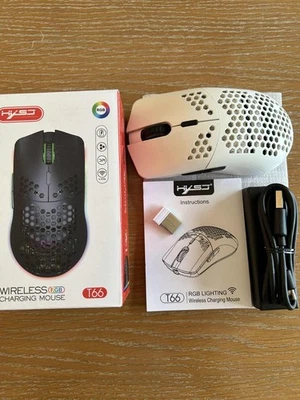 HXSJ T66 Wireless Gaming Mouse 2.4G Lightweight Honeycomb Shell RGB Mice - Image 1 of 2