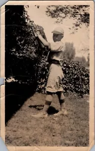 Foto antigua, niño en uniforme de béisbol, años 20, lanzador, guante, instantánea - Imagen 1 de 2