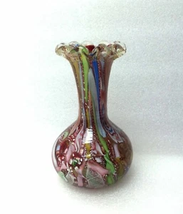 MURANO VENETIAN AVEM TUTTI-FRUTTI DINO MARTENS ART GLASS BOWL VASE - Picture 1 of 6
