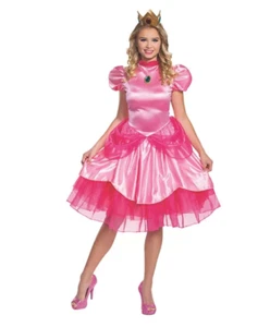 Disguise Womens Nintendo Mario Bros Princess Peach Halloween Costume Medium 8-10 - Picture 1 of 4