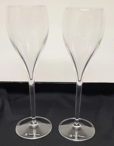2 Veuve Clicquot Tulip French Champagne 8" Flutes Rare White Logo  - Picture 1 of 3