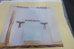 2er Pack Schlaufenschal mit Ösen - Gardinen - Weiß mit Braun 140 x 245 cm - Bild 1 von 5