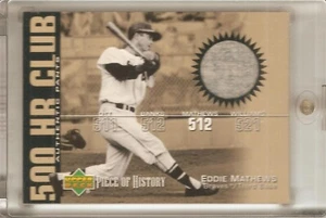 2002 US PIECE OF HISTORY EDDIE MATHEWS JERSEY RELIC BASEBALL CARD - Picture 1 of 1
