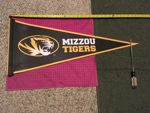 Mizzou Tigers 12x30 NCAA Pennant BANNER Flag UNIVERSITY OF MISSOURI COLUMBIA Cover
