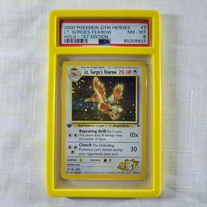 🔥 Pokemon TCG 🔥Lt. Surge's Fearow - Gym Heroes 1st Edition Holo PSA 8 NM-MT 🔥 - Picture 1 of 4