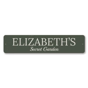 Personalized Secret Garden Name Sign Garden Lover Aluminum Metal Decor Sign - Picture 1 of 4