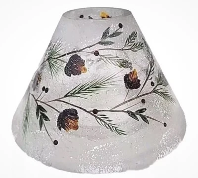 Yankee Candle Crackle Glass Pine Conos Ramas Vela Tarro Sombra Topper  Foto 1 de 3