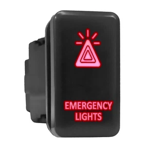 "LUCES DE EMERGENCIA - Interruptor de empuje retroiluminado rojo 1,54""x 0,83"" (Ajuste: Toyota) - Imagen 1 de 6