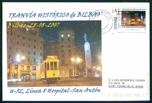 SPANIEN ZOLLSTEMPEL BILBAO STRASSENBAHN STRASSENBAHN TRANVIA STRAßENBAHN UNIKAT!! el25 - Bild 1 von 2
