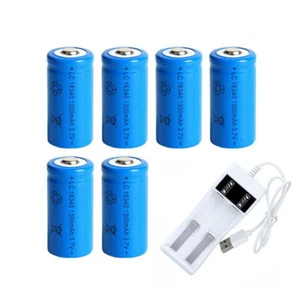 16340 1300mAh 3.7V Li-ion Rechargeable Batteries CR123A For LED Flashlight - Picture 1 of 7