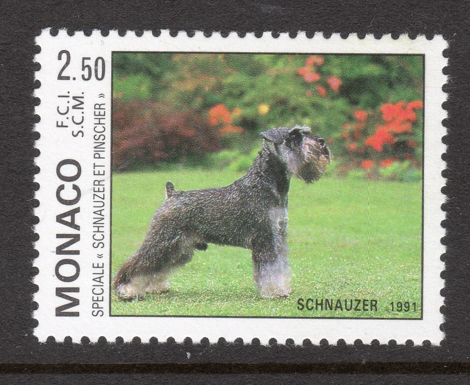 MÓNACO - 1991 Exposición canina: Schnauzer #1756 - En muy buen estado MNH - Compra 5+ Mónaco envío gratuito Foto 1 de 1