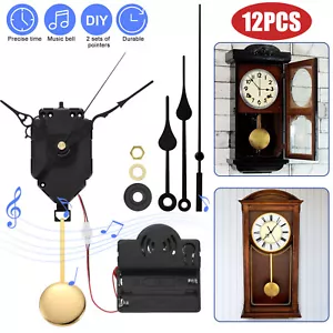 12X DIY Replacement Quartz Clock Movement Mechanism Metal Hands Fitting Kit Set - Picture 1 of 8