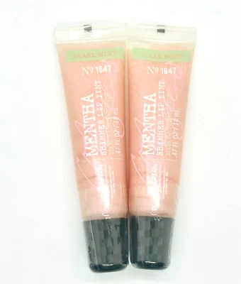 2 Bath & Body Works CO Bigelow No. 1647 Mentha Shimmer Lip Gloss Tint Pearl Mint - Image 1 of 3