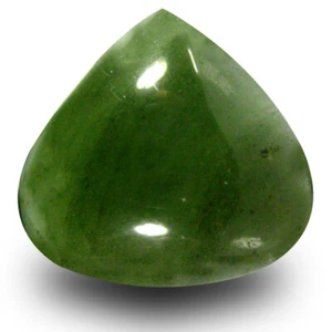 12.24 ct Pear Cabochon Cut (15 x 16 mm) Olive Green Un-Heated Serpentine - Picture 1 of 1