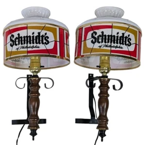 Paire d'appliques murales vintage Schmidt's of Philadelphia enseigne de bar lumineuse à bière - Photo 1 sur 9