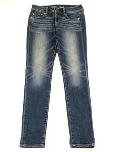 American Eagle Stretch Skinny Medium Wash Blue Jeans Women's Size 2 Regular - Picture 1 of 12