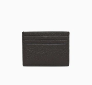 New CALVIN KLEIN First Card Holder Wallet Leather Turkish Coffee Tag Box - Picture 1 of 3