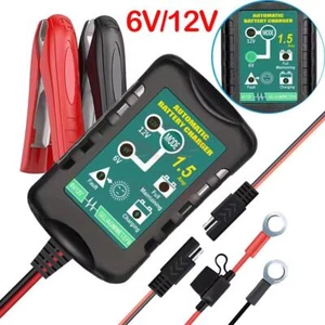 Car Auto Motorcycle Battery Charger Float Trickle Tender Maintainer 12V 1.5A - Picture 1 of 8