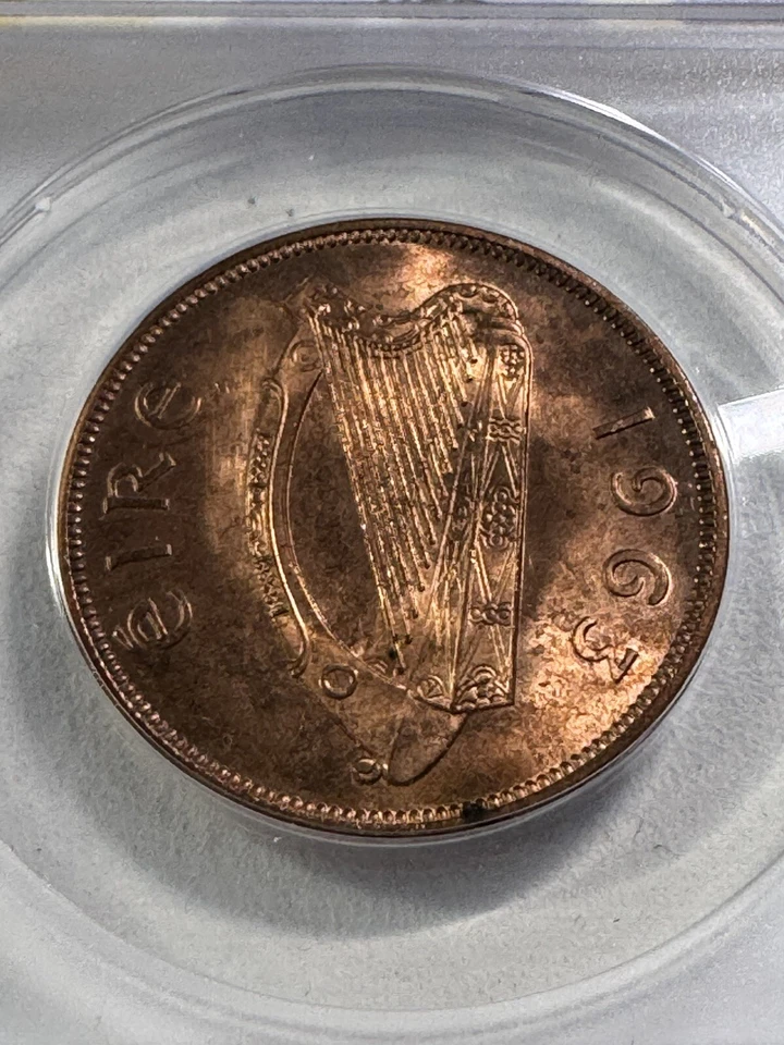 1963 Ireland 1 Penny Graded MS 65 RD by ANACS - Image 1 of 4