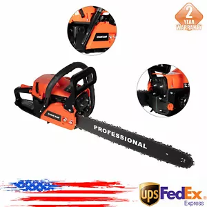 58CC 2-Stroke Gas Powered Chainsaw 20-inch Gasoline Chainsaw Tree Wood Cutting - Picture 1 of 13