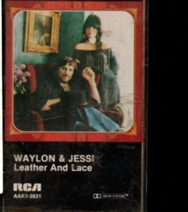 WAYLON JENNINGS JESSI COULTER LEATHER & LACE CASSETTE TAPE Outlaw Country Album - Picture 1 of 2