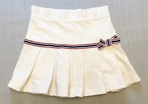 The Kids Source ~ TKS Girls White Pleated Skirt w/ Red & Blue Bow Sz M (5-6) - Picture 1 of 6