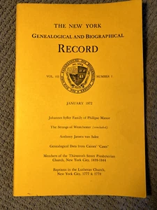 New York Genealogical and Biographical Record, Vol 103, Number 1, January 1972 - Picture 1 of 1