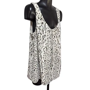 Blusa sin mangas Ann Taylor Loft con estampado de leopardo para mujer talla L forrada sin mangas - Imagen 1 de 11