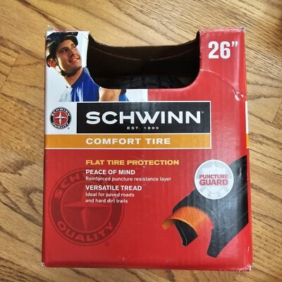 Schwinn Comfort Tire Bike Black 26 x 1.95 Inch Puncture Guard NEW Versatile - Image 1 of 4